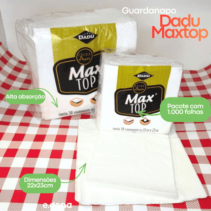 Guardanapo 22x23cm Folha Dupla Dadu Maxtop - 1.000 Folhas - e - dona