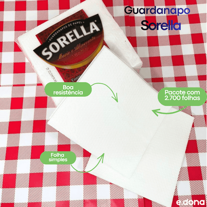 Guardanapo 30x30,5cm Folha Simples Sorella - 2.700 Folhas - e - dona