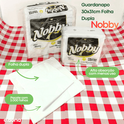Guardanapo 30x31cm Folha Dupla Nobby - 3.000 Folhas - e - dona