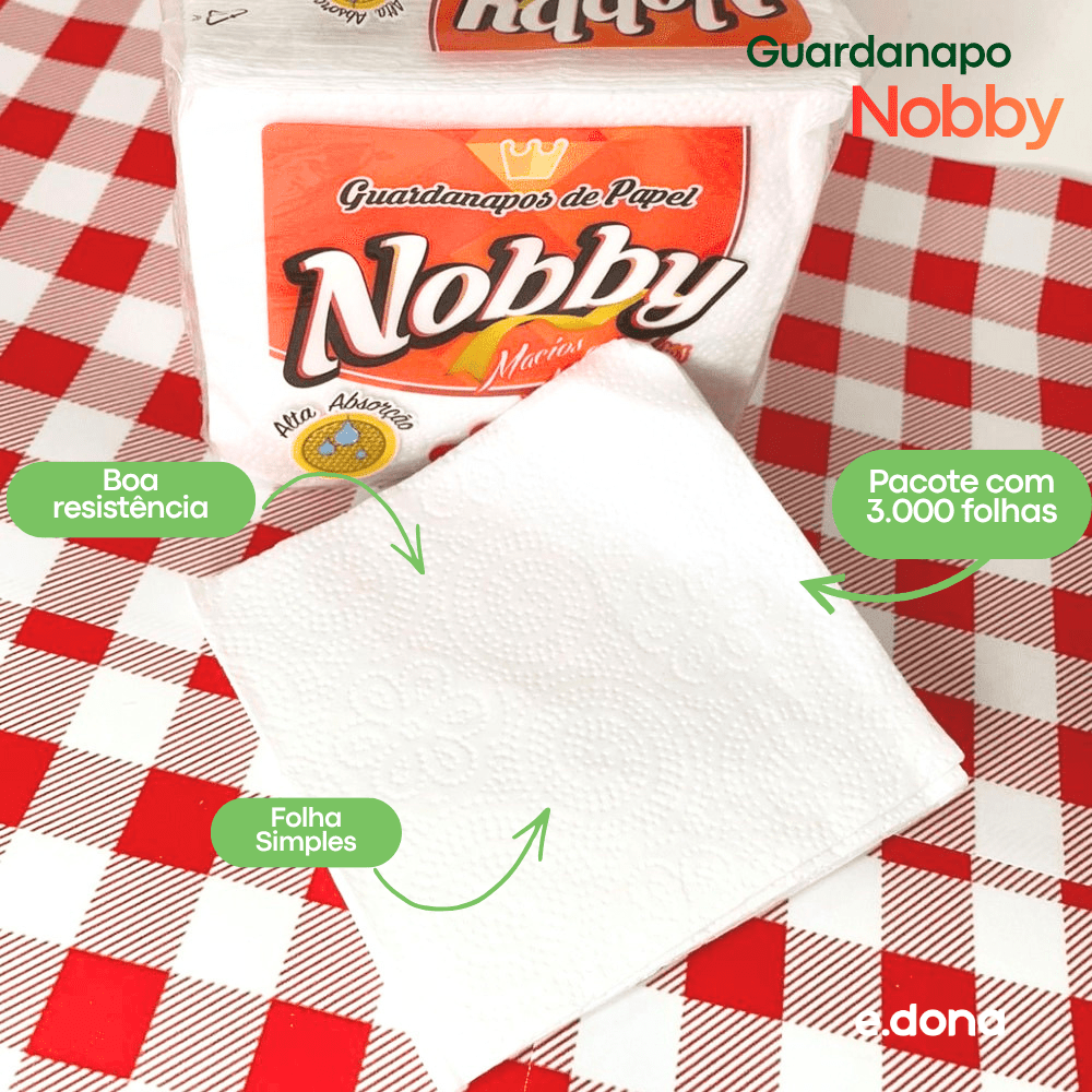 Guardanapo 30x31cm Folha Simples Nobby - 3.000 Folhas - e - dona