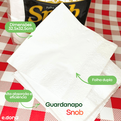 Guardanapo 32,5x32,5cm Folha Dupla Snob - 50 Folhas - e - dona