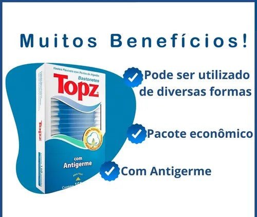 Hastes Flexíveis/Cotonetes Topz 150 Unidades - e - dona