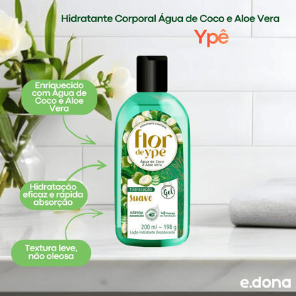 Hidratante Corporal Água de Coco e Aloe Vera Ypê 200ml - e - dona