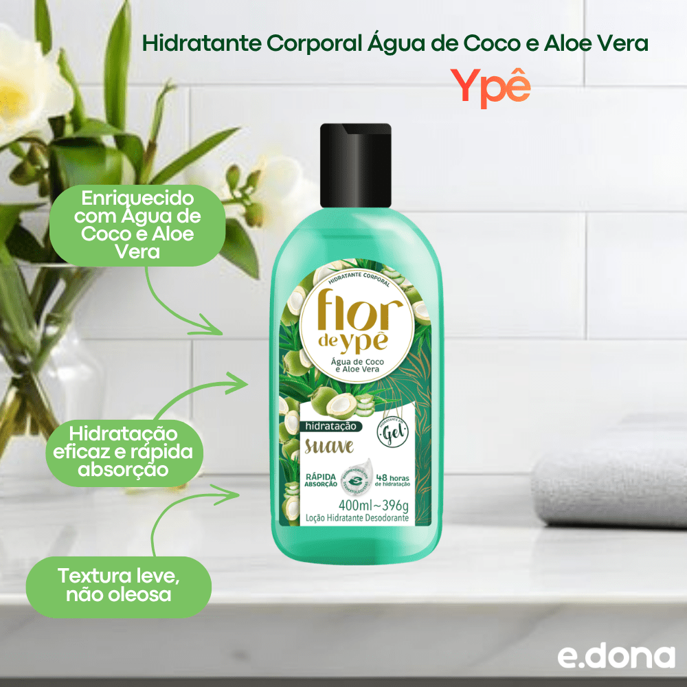 Hidratante Corporal Água de Coco Ypê 400ml - e - dona