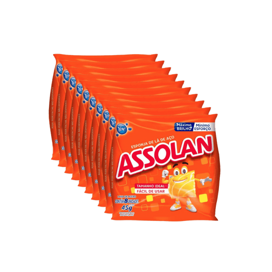 Kit 10 Pacotes de Lã de Aço Assolan 45g Cada - e - dona