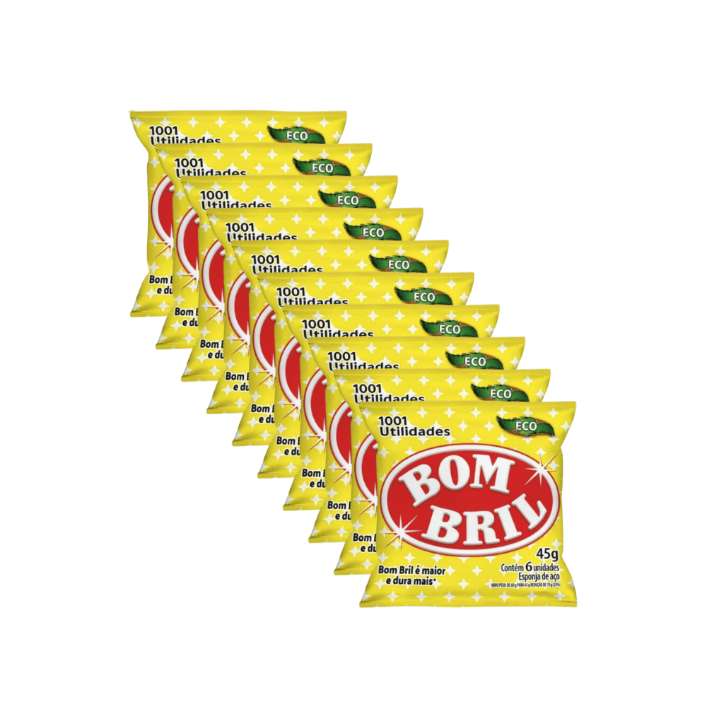 Kit 10 Pacotes de Lã de Aço Bombril 45g Cada - e - dona