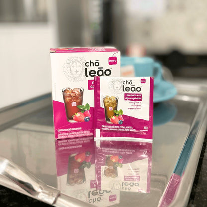 Kit 2 Chás Gelado Leão Preto e Frutas Vermelhas com 10 sachês - e - dona