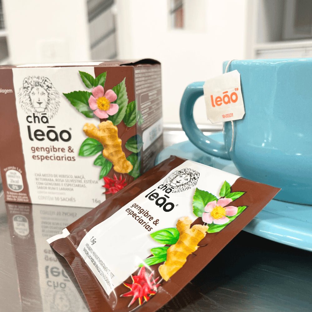 Kit 2 Chás Leão Gengibre Especiarias com 10 sachês - e - dona