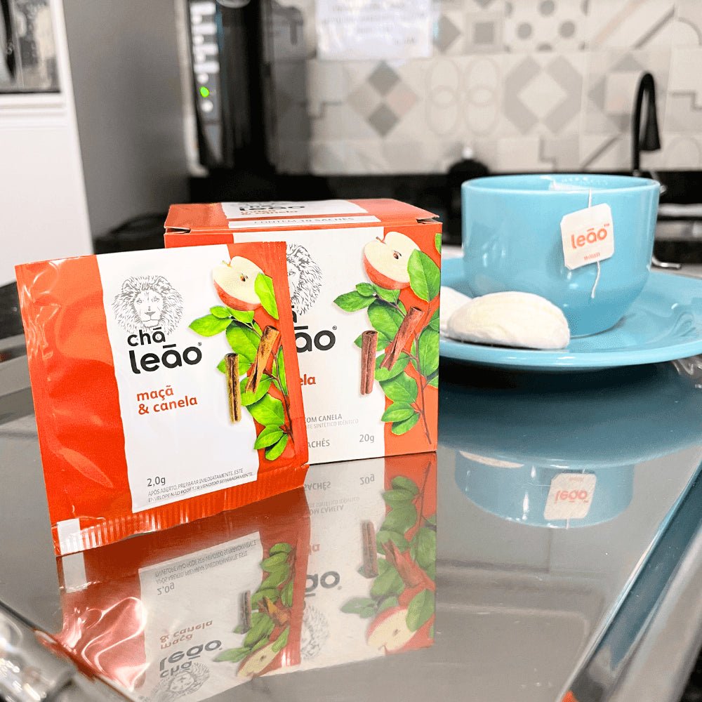 Kit 2 Chás Leão Maçã com Canela com 10 sachês - e - dona
