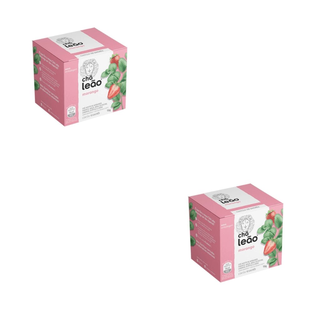 Kit 2 Chás Morango Leão com 10 sachês - e - dona