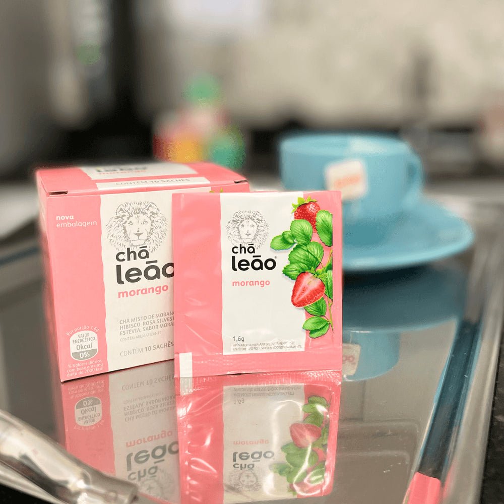 Kit 2 Chás Morango Leão com 10 sachês - e - dona