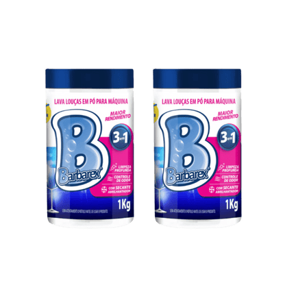 Kit 2 Detergentes em Pó Lava - Louças Barbarex 1kg Cada - e - dona