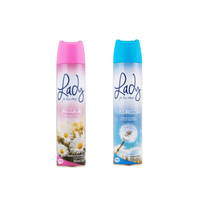 Kit 2 Odorizador Lady Prime Talco e Toque da Primavera 360ml Cada - e - dona