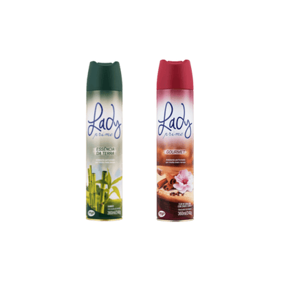 Kit 2 Odorizadores Lady Prime Bamboo + Cereja e Canela 360ml Cada - e - dona