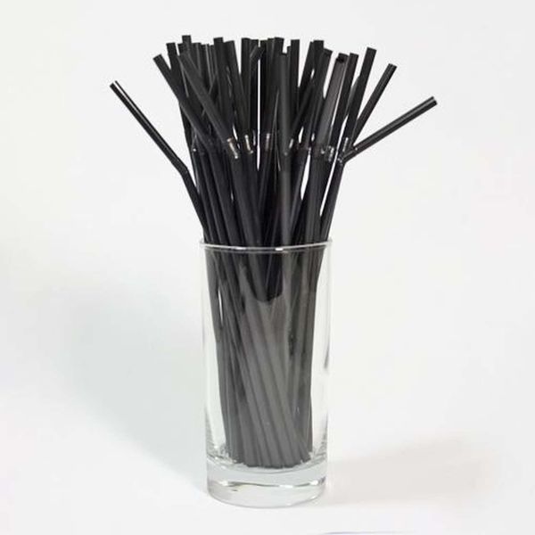 Kit 2 Pacotes de Canudo Bio Flex Preto Bicão c/ 100 - e - dona
