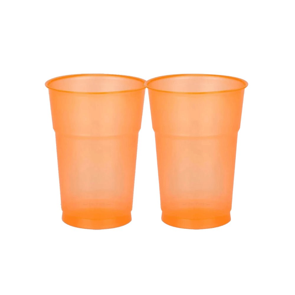 Kit 2 pacotes de Copo Neon Laranja 300ml Copaza com 50 unidades - e - dona