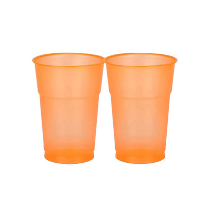 Kit 2 pacotes de Copo Neon Laranja 300ml Copaza com 50 unidades - e - dona