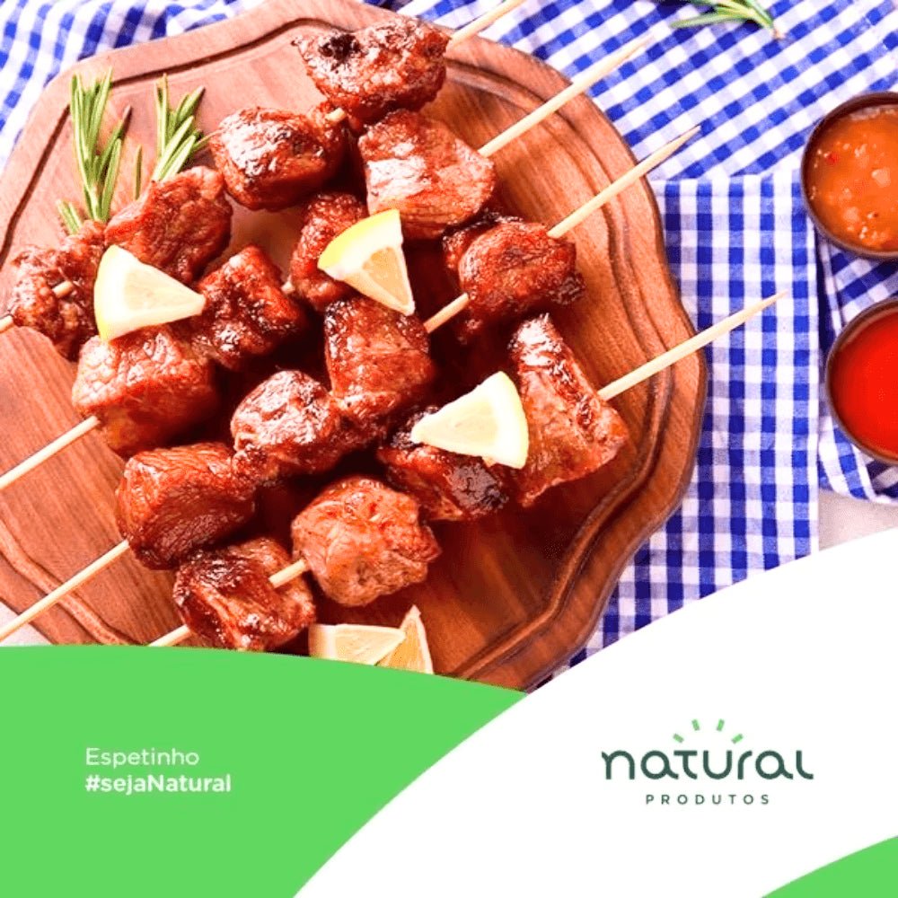 Kit 2 Pacotes de Espetos de Bambu para churrasco 25cm Natural com 100 unidades - e - dona