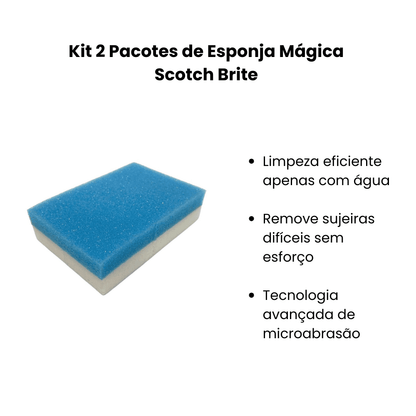 Kit 2 Pacotes de Esponja Mágica Scotch Brite - e - dona