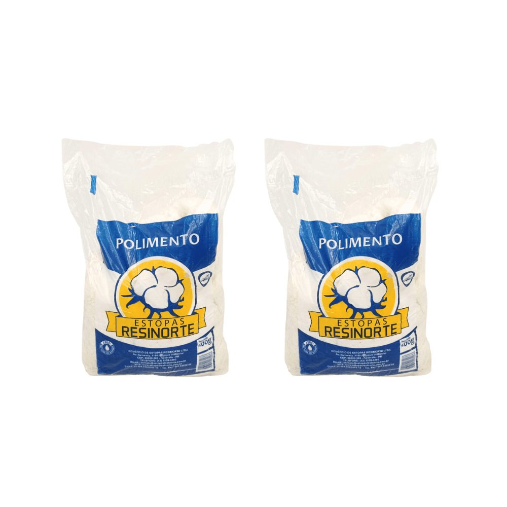 Kit 2 Pacotes de Estopa Branca Extra 400g Resinorte - e - dona