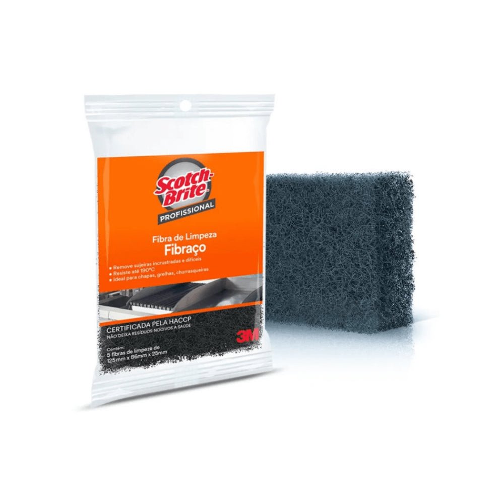 Kit 2 Pacotes de Fibra de Limpeza Fibraço Scotch Brite com 5 unidades - e - dona
