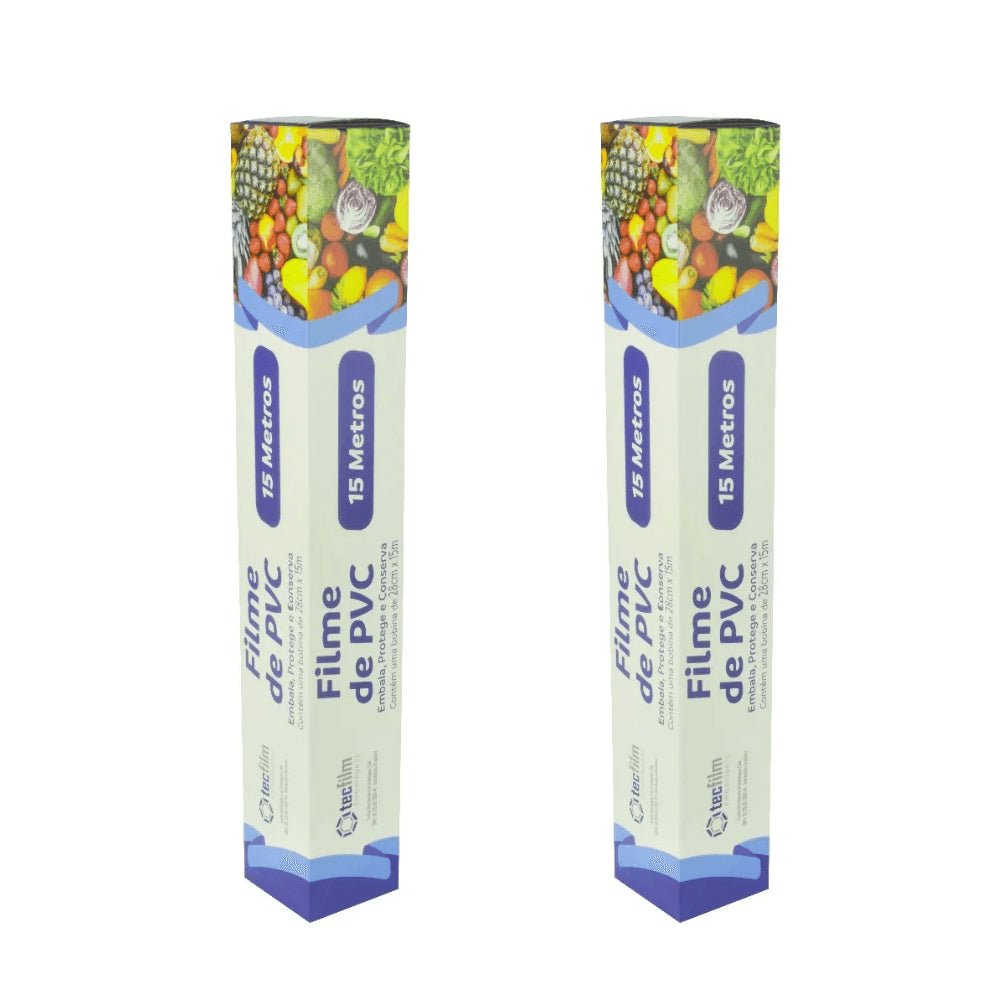 Kit 2 Pacotes de Filme PVC 28cm x 15m Tecfilm - e - dona