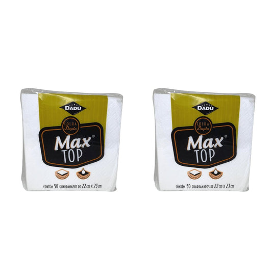 Kit 2 Pacotes de Guardanapo 22x23cm folha dupla Dadu Maxtop com 50 folhas - e - dona