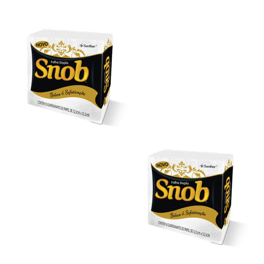 Kit 2 Pacotes de Guardanapo 32,5x32,5 folha dupla Snob com 50 folhas - e - dona