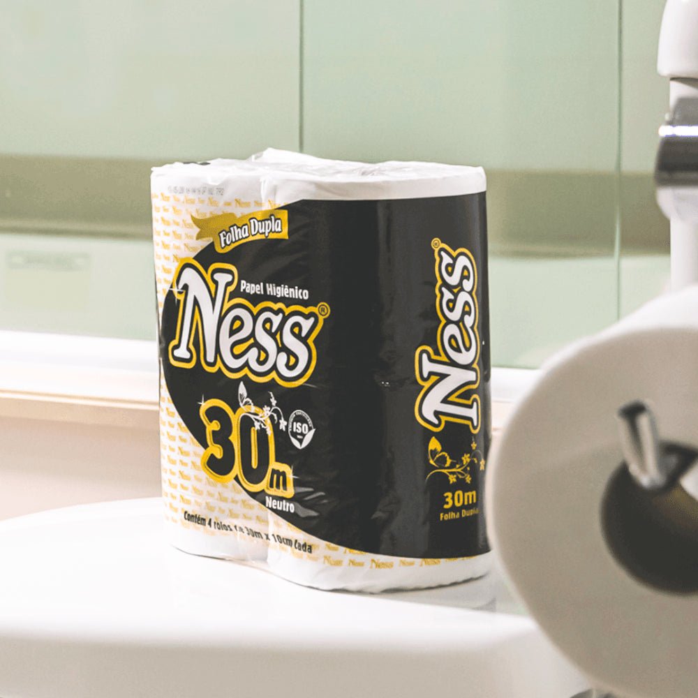 Kit 2 Pacotes de Papel Higiênico Folha Dupla Ness com 4 rolos de 30 metros - e - dona