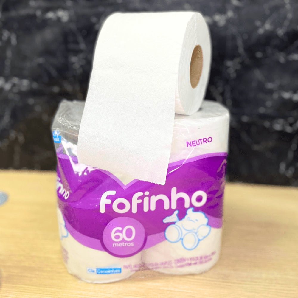 Kit 2 Pacotes de Papel Higiênico Folha Simples Fofinho Pacote com 4 Rolos de 60 Metros - e - dona