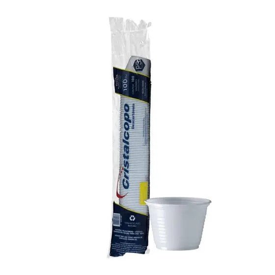 Kit 2 Pacotes de Potes de 100ml Branco Cristalcopo PS com 100 unidades - e - dona