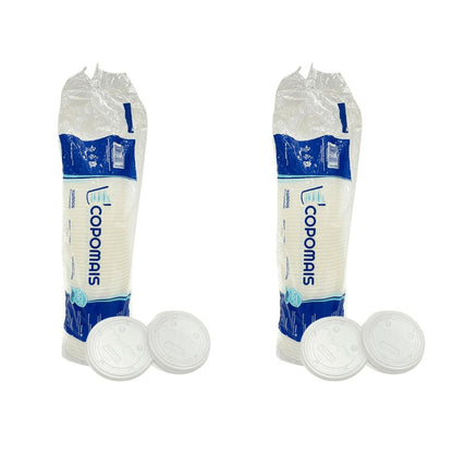 Kit 2 Pacotes de Tampa para Pote 200ml e Copos 400/500/550ml transparente Copomais com 50 unidades - e - dona