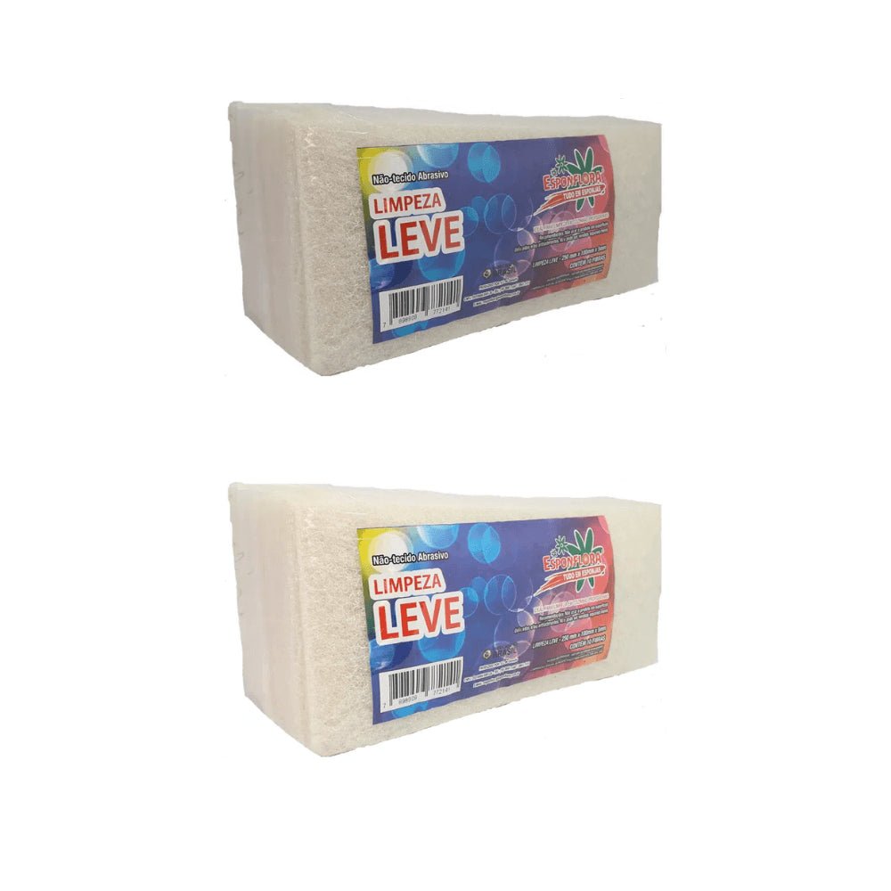 Kit 2 Pacotes Fibra de Limpeza Uso Leve Esponflora com 10 unidades - e - dona