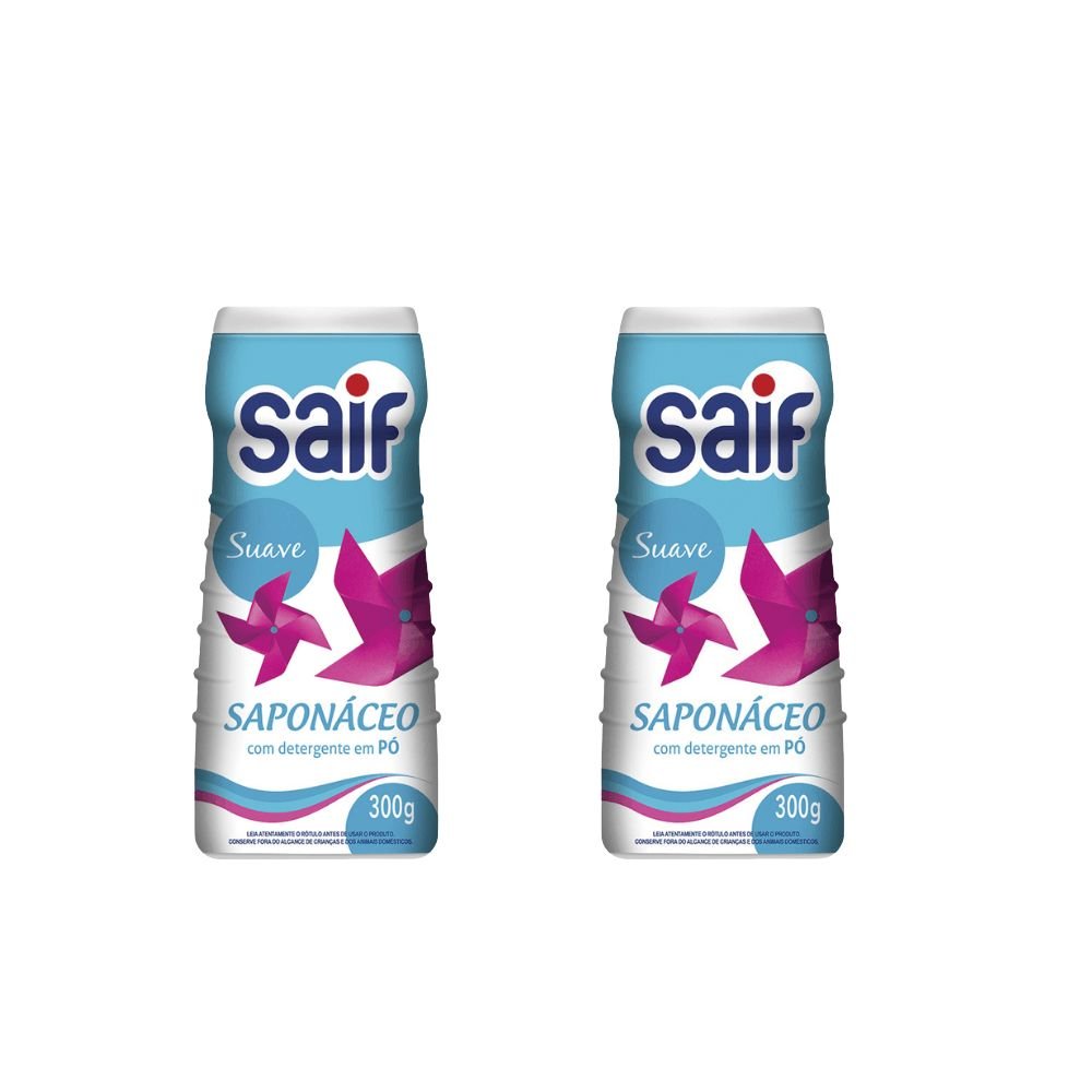 Kit 2 Saponáceo Pó Suave 300g Saif - e - dona