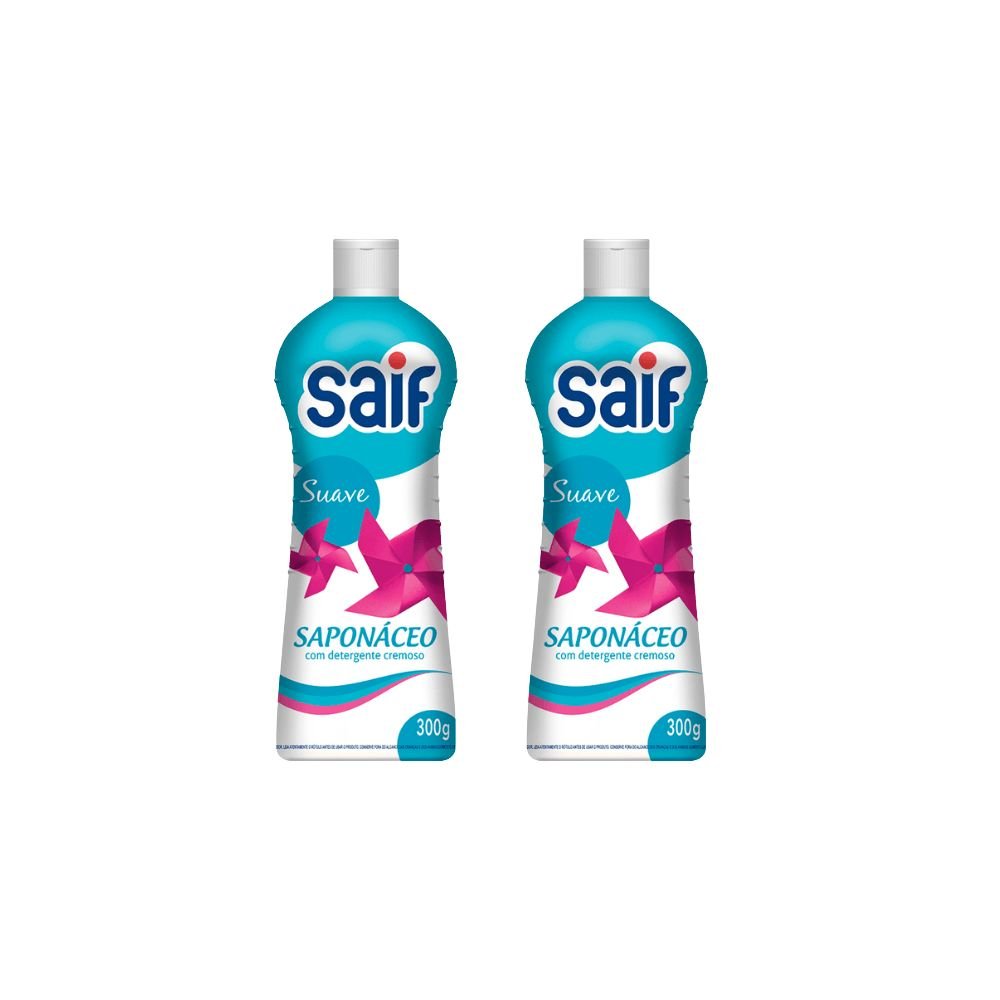 Kit 2 Saponáceos Cremoso 300g Suave Saif - e - dona