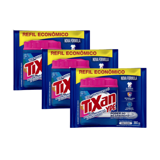 Kit 3 Alvejantes em Pó Tixan Bicarbonato 380g Cada - e - dona