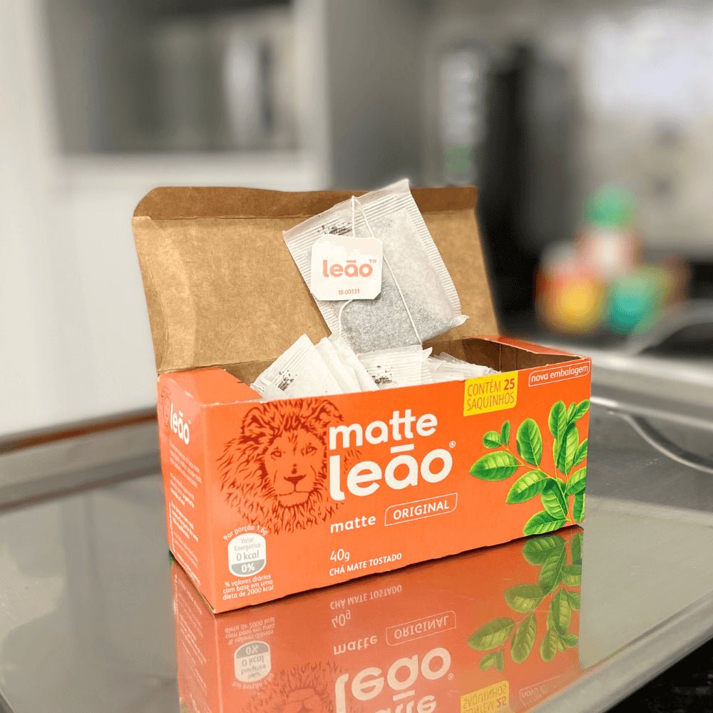 Kit 3 Chás Matte Leão Natural granel com 25 sachês - e - dona