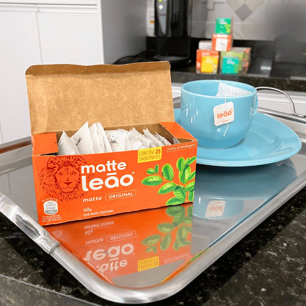 Kit 3 Chás Matte Leão Natural granel com 25 sachês - e - dona