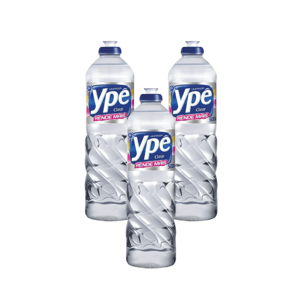 Kit 3 Detergentes Ypê Clear 500ml Cada - e - dona