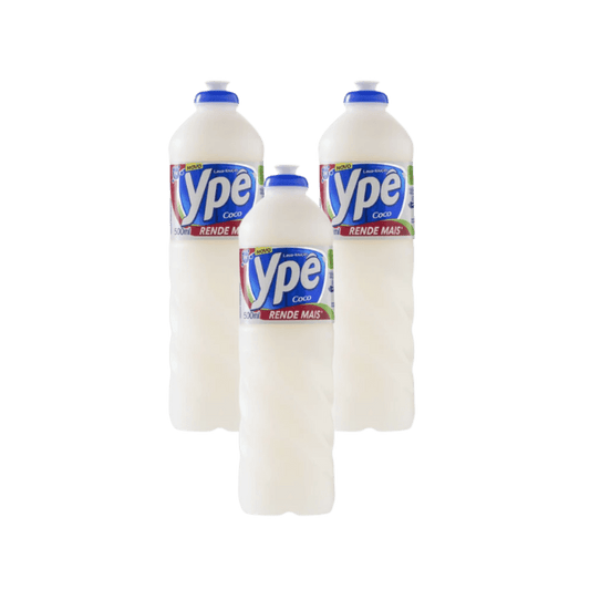 Kit 3 Detergentes Ypê Coco 500ml Cada - e - dona