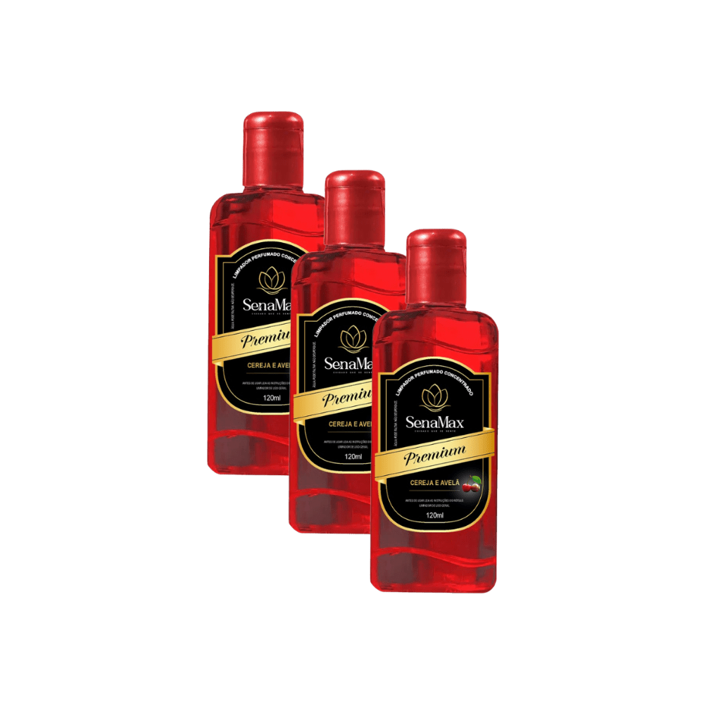 Kit 3 Limpadores 120ml Cada Cereja e Avelã Senamax - e - dona