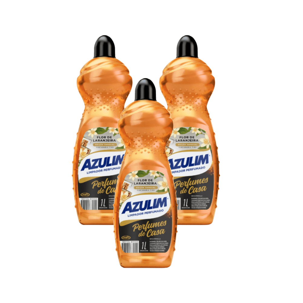 Kit 3 Limpadores Azulim 1 Litro Cada – Flor de Laranjeira - e - dona