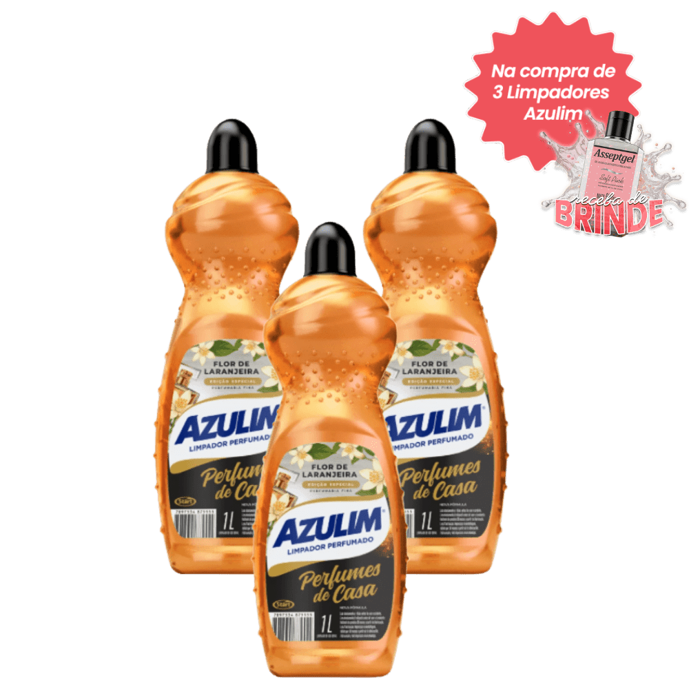 Kit 3 Limpadores Azulim 1 Litro Cada – Flor de Laranjeira - e - dona