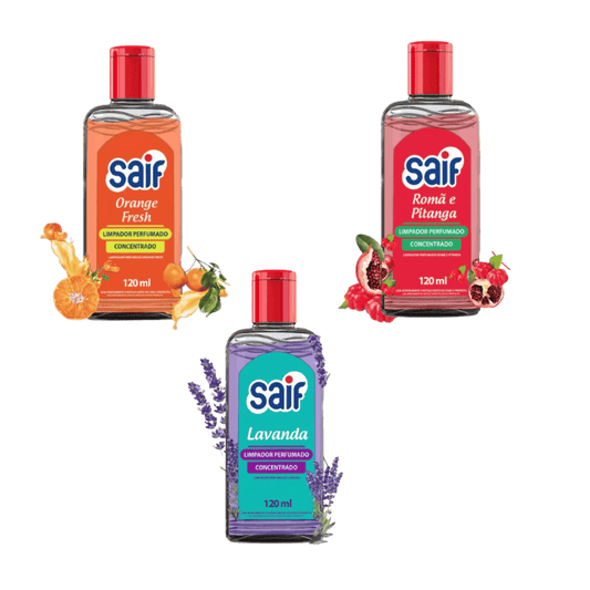 Kit 3 Limpadores Concentrados 120ml Cada – Roma e Pitanga + Lavanda + Orange Fresh - e - dona