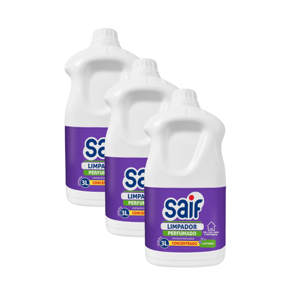 Kit 3 Limpadores Perfumados 3 Litros Saif Lavanda - e - dona