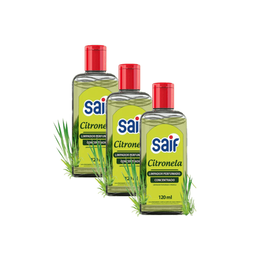 Kit 3 Limpadores Perfumados Concentrados 120ml Saif Citronela - e - dona