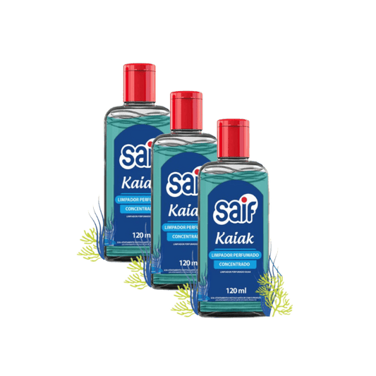 Kit 3 Limpadores Perfumados Concentrados 120ml Saif Kaiak - e - dona