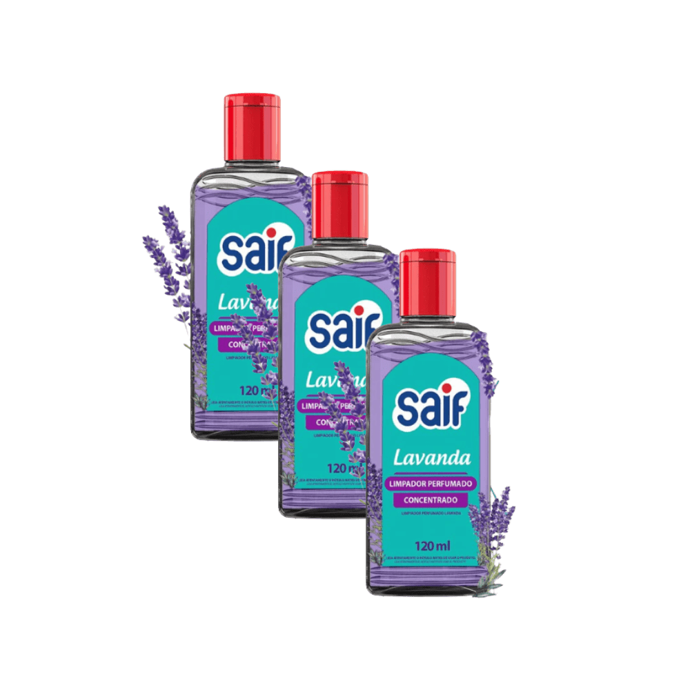 Kit 3 Limpadores Perfumados Concentrados 120ml Saif Lavanda - e - dona