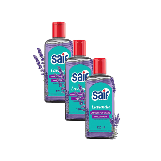 Kit 3 Limpadores Perfumados Concentrados 120ml Saif Lavanda - e - dona