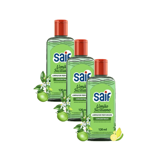 Kit 3 Limpadores Perfumados Concentrados 120ml Saif Limão Siciliano - e - dona